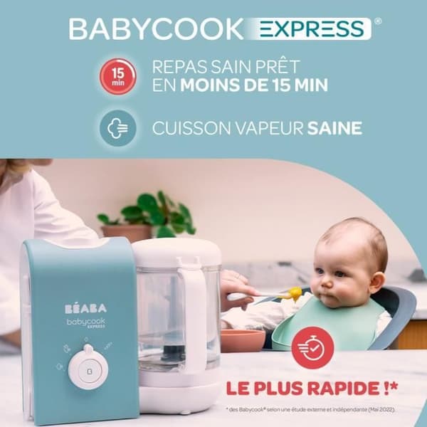 BEABA, Babycook express, babyrobot, 4 i 1 mixer-spis, Baltic blue