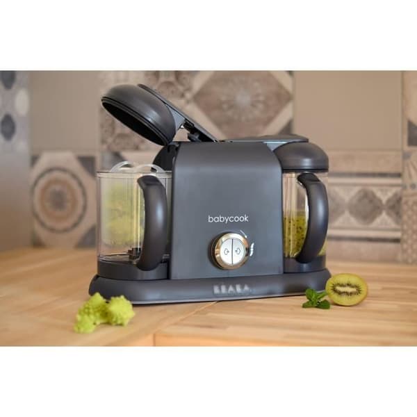 BÉABA - Babycook Duo - 4 i 1 Babyrobot Mixerkokare - Snabb ångkokning - XXL volym 2200 ml - Mörkgrå