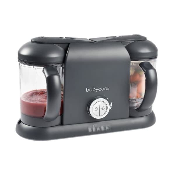 BÉABA - Babycook Duo - 4 i 1 Babyrobot Mixerkokare - Snabb ångkokning - XXL volym 2200 ml - Mörkgrå