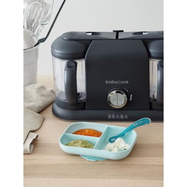 BÉABA - Babycook Duo - 4 i 1 Babyrobot Mixerkokare - Snabb ångkokning - XXL volym 2200 ml - Mörkgrå