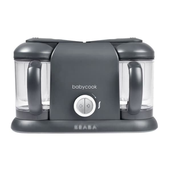BÉABA - Babycook Duo - 4 i 1 Babyrobot Mixerkokare - Snabb ångkokning - XXL volym 2200 ml - Mörkgrå