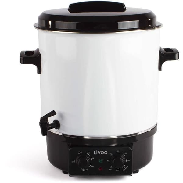 Elektrisk burksterilisator - LIVOO - DOM334 - 1800W - 27L - Ø35 cm - Justerbar termostat och timer - Emaljerad ståltank