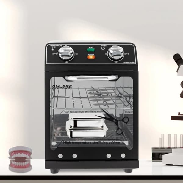 Varmluftssterilisator, 600W effekt, 220℃ maksimal temperatur,sort