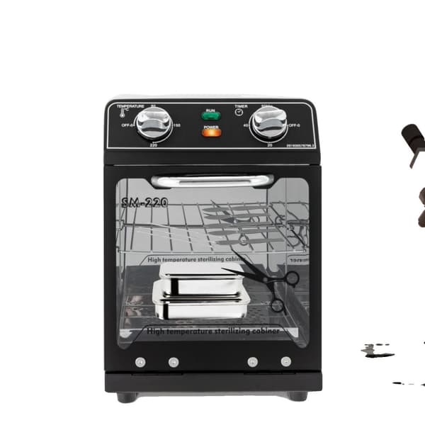 Varmluftssterilisator, 600W effekt, 220℃ maksimal temperatur,sort