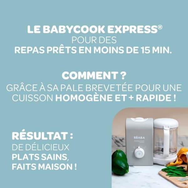 BEABA, Babycook express, babyrobot, 4 i 1 mixer-spis, sammetsgrå