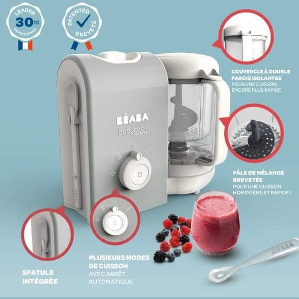 BEABA, Babycook express, babyrobot, 4 i 1 mixer-spis, sammetsgrå