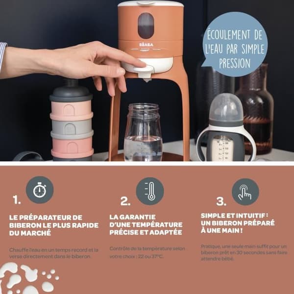 BÉABA - Bib'Expresso - Flaskvärmare / Puréberedare - Exakt Temperatur - Omedelbar - Vattenbad - Terrakotta