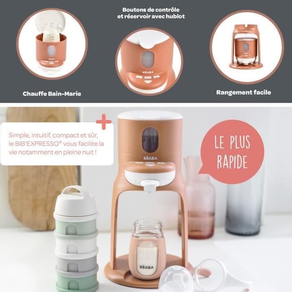 BÉABA - Bib'Expresso - Flaskvärmare / Puréberedare - Exakt Temperatur - Omedelbar - Vattenbad - Terrakotta