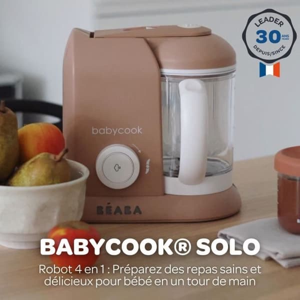 BÉABA - Babycook Solo - Robot Bebis 4 i 1 Mixer-Kokare - Ångkokning - Pralin