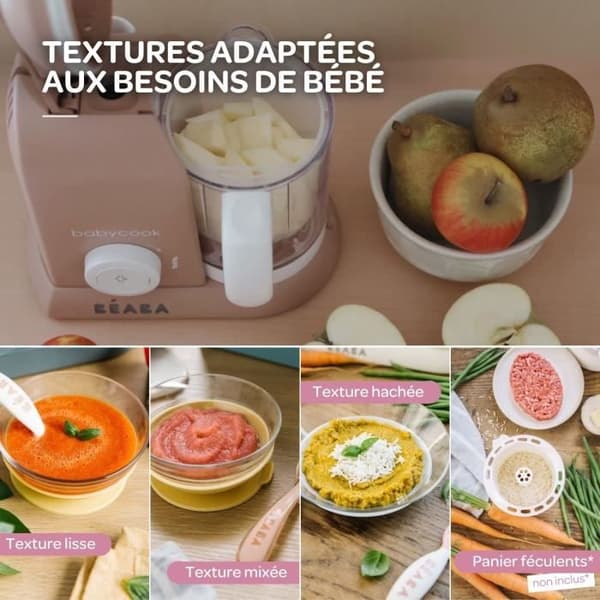 BÉABA - Babycook Solo - Robot Bebis 4 i 1 Mixer-Kokare - Ångkokning - Pralin