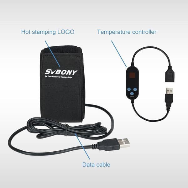 Svbony SV172 Värmestrumpa Anti-Dim, Objektivvärmestrumpa, 430mm Temperaturregulator Anti-Frost och Dimma för Kamera