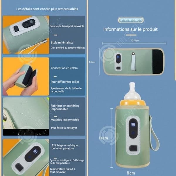 INN Intelligent flask warmer 5 hastighetsinställning LCD-display för temperatur Långvarig flaskuppvärmning
