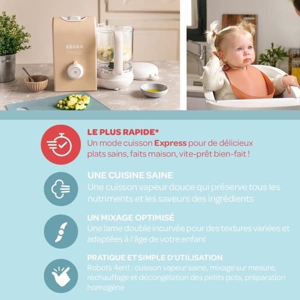 BEABA Babycook Express 4 i 1 mixer-spis babyrobot - Lerjord