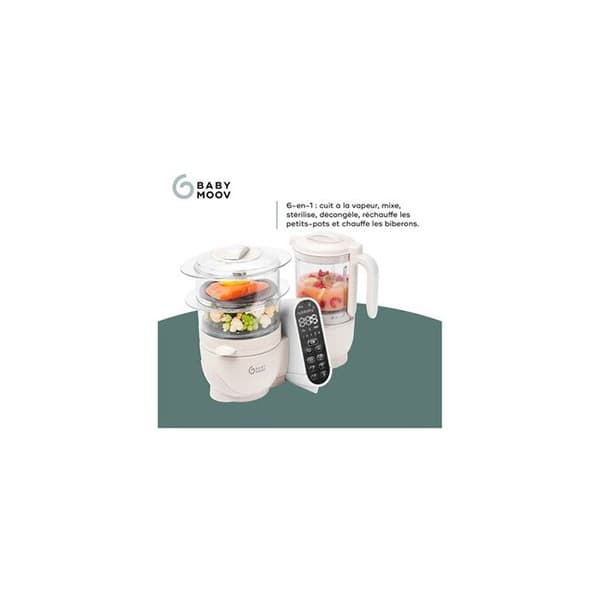 Babymoov Robot Cuiseur Bébé Nutribaby(+) - 6 i 1 - Ångkokare/Mixer - Stor kapacitet 2,2L, Mineral beige