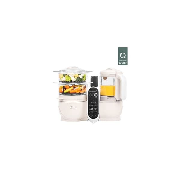 Babymoov Robot Cuiseur Bébé Nutribaby(+) - 6 i 1 - Ångkokare/Mixer - Stor kapacitet 2,2L, Mineral beige