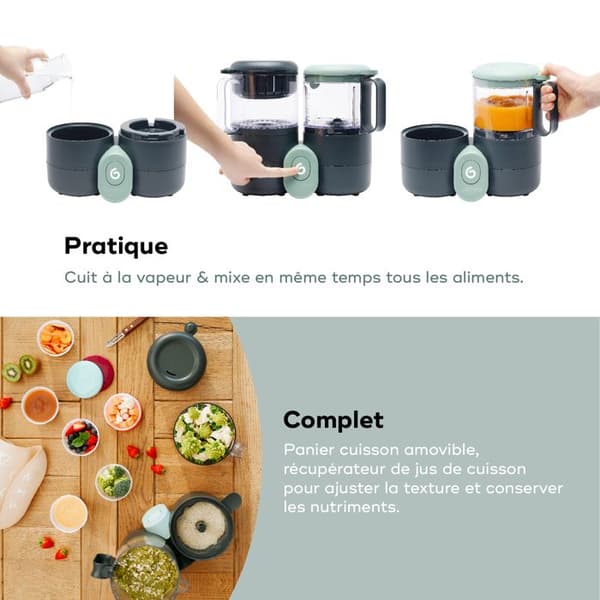Babymoov Robot Kuverter Baby Nutribaby One - Kuverter Mixare - Livstidsgaranti - Utan BPA