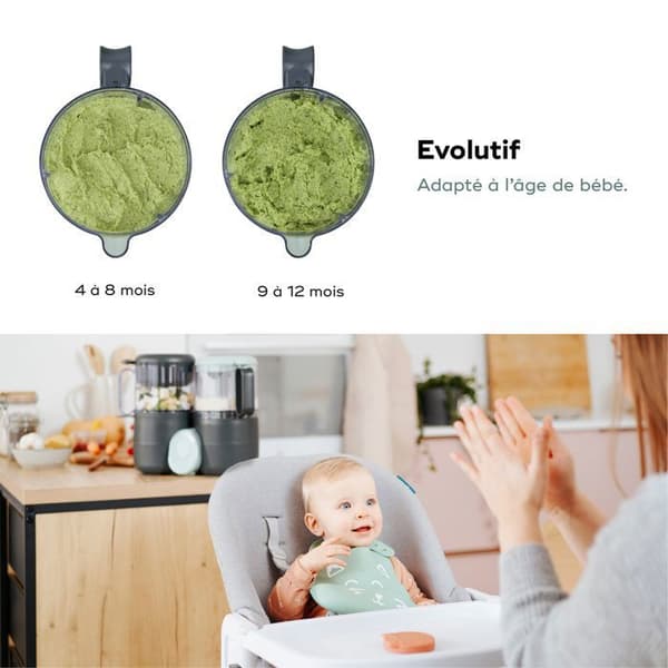 Babymoov Robot Kuverter Baby Nutribaby One - Kuverter Mixare - Livstidsgaranti - Utan BPA