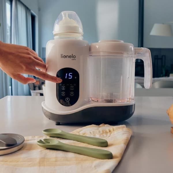 Robot baby cooker mixer för baby - LIONELO BabyMenu - Receptbok med menyer - Ångkokning - Blandning av livsmedel
