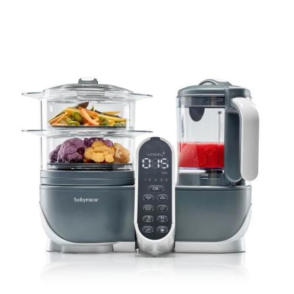 Babymoov Robot Cuiseur Bébé Nutribaby(+) - 6 i 1 - Ångkokare/Mixer - Stor kapacitet 2,2L, Grå