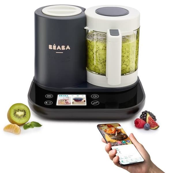 BEABA Babycook smart - ansluten - glasskål 1250 ml - antracitgrå
