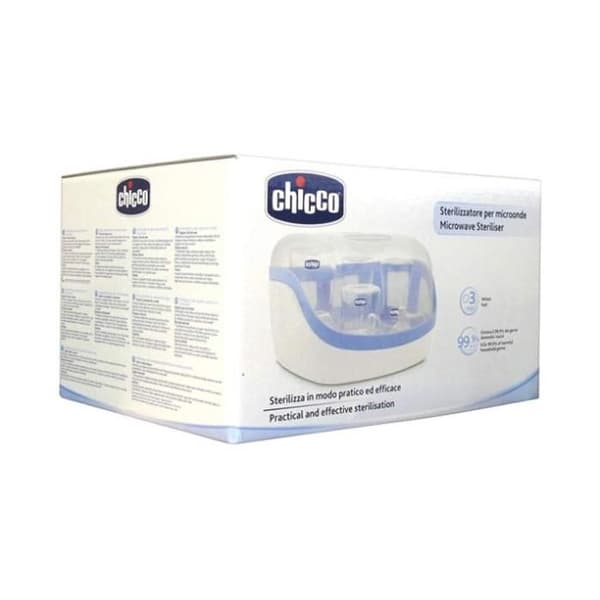 Chicco Touch Interface Mikrovågssterilisator - Vit - Snabb sterilisering - Tillbehör ingår