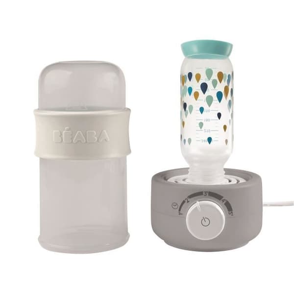 BEABA Bib Seconds ångflaskvärmare och babygrytor Grå - Skalbar och multifunktionell