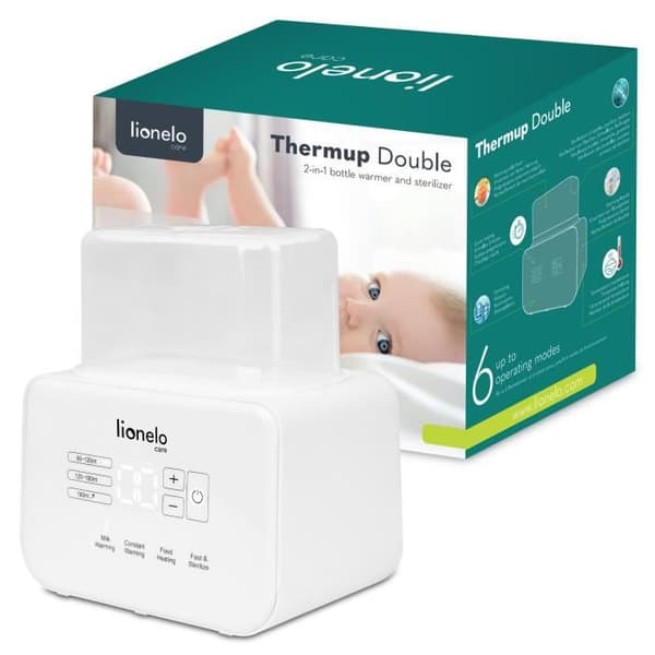 Lionelo Thermup Double White 6-i-1 flaskvärmare