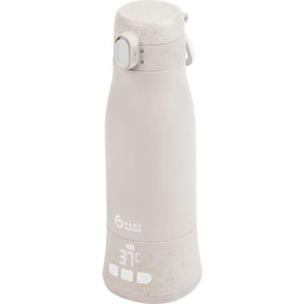 Moov & Feed bærbar flaskevarmer - BABYMOOV - 340ml - mineralbeige - Temperaturindstilling - Holder varm
