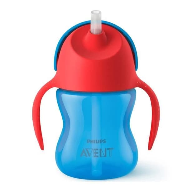 Avent Straw Cup Röd Blå 200ml