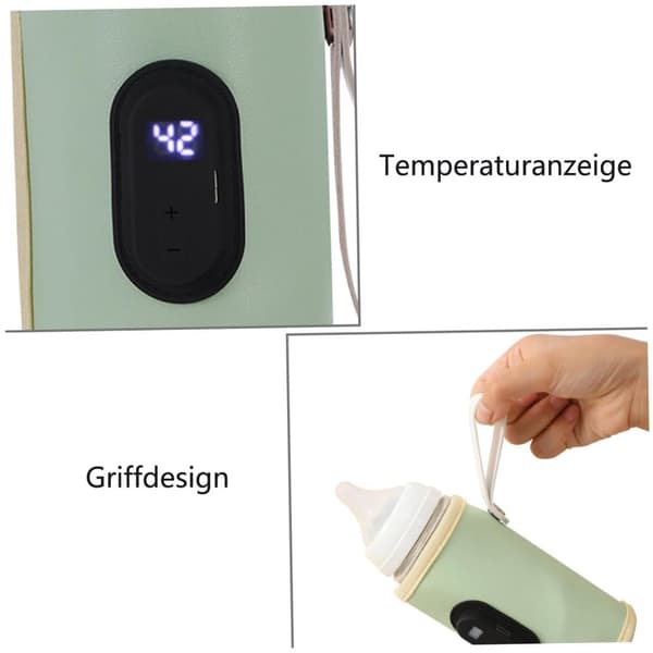 Lollanda bærbar flaskevarmer, bærbar konstant USB-flaskevarmer – 20 temperaturniveauer, perfekt til hjemmet, bilen og rejsen
