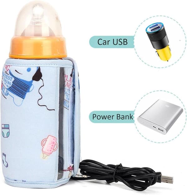 Lollanda Bærbar Flaskevarmertaske, Konstant USB Flaskevarmer – USB, 40°C, Rejser, Hjem, Bil