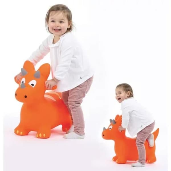 Dino djur hoppboll - LUDI - Hoppande dinosaurie - Orange - Ålder + 10 månader - Blandat