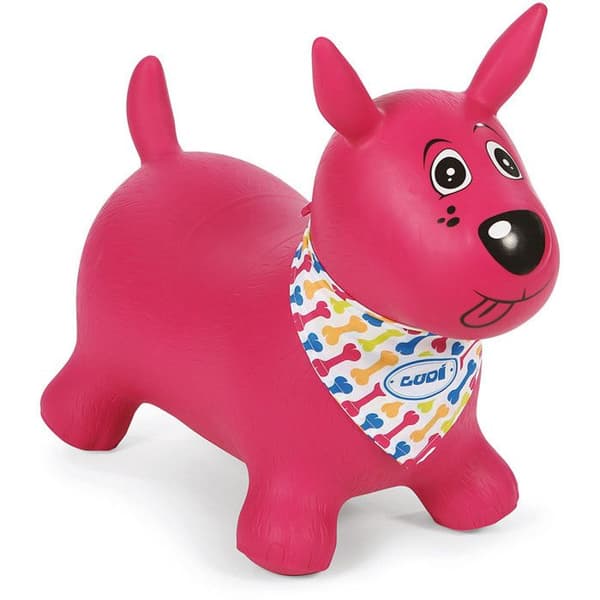 LUDI - Pink Dog Jumping Ball - Utvecklar motoriken och säkerställer stabilitet - Från 10 månader