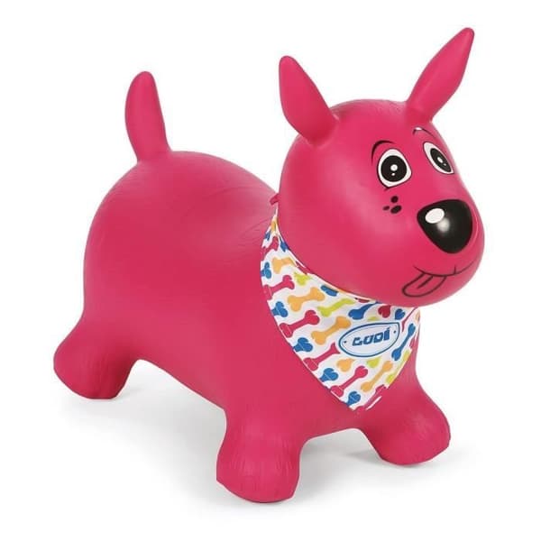 LUDI - Pink Dog Jumping Ball - Utvecklar motoriken och säkerställer stabilitet - Från 10 månader