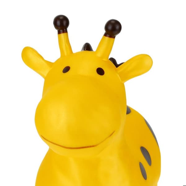 Relaxdays Djurhoppa, leksak i form av en giraff, för barn från 3 år, med pump, utan BPA, gul och brun