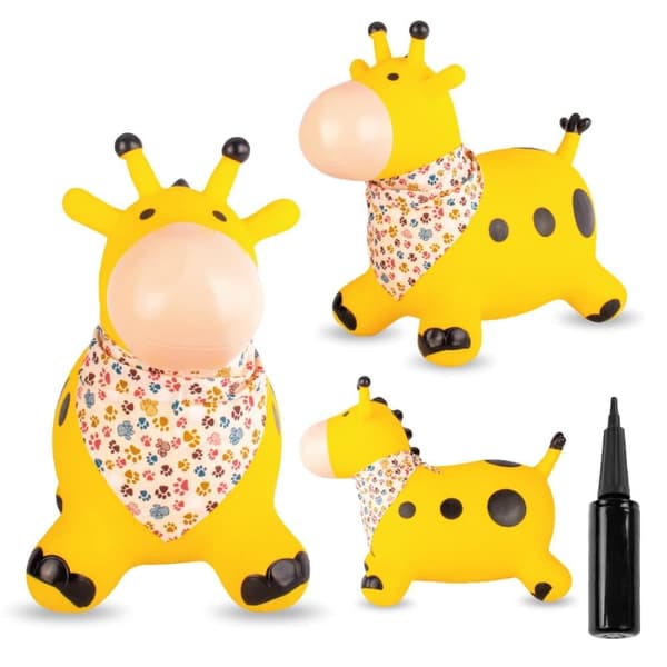 Barnhoppare för hoppning med pump - Gul Giraff med Bandana