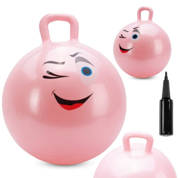 Hoppa Boll för Barn med Pump - Ljusrosa