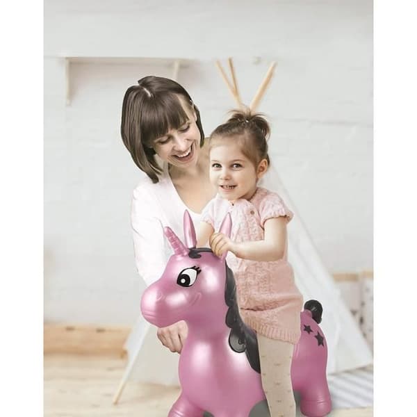 LEXIBOOK - Rosa Uppblåsbar Jumping Unicorn - 3 år och +