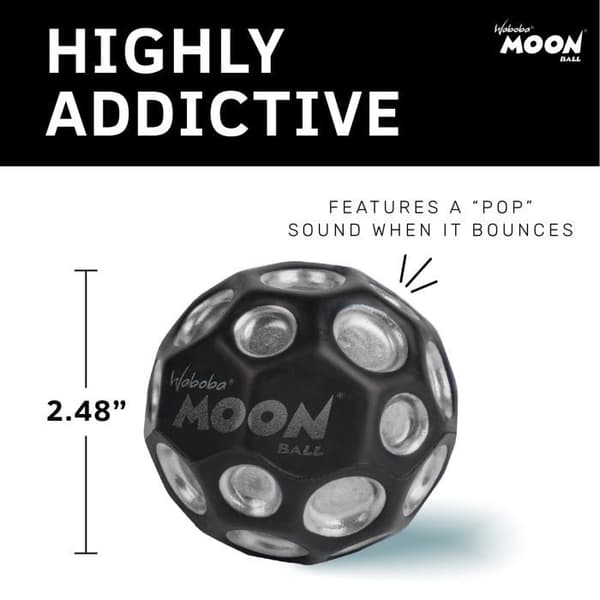 Ballonghopparm - hophoppspinne Waboba - AZ-322-S - Moon Ball Fotbollssilver 65 mm