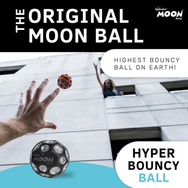 Ballonghopparm - hophoppspinne Waboba - AZ-322-S - Moon Ball Fotbollssilver 65 mm