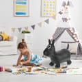 Miniatyrbild 3 av 6: Relaxdays djurhoppa med luftpump, hundformad leksak, maxvikt: 50 kg, BPA-fri, barn, svart