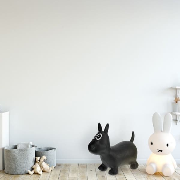 Relaxdays djurhoppa med luftpump, hundformad leksak, maxvikt: 50 kg, BPA-fri, barn, svart