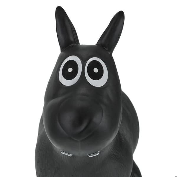 Relaxdays djurhoppa med luftpump, hundformad leksak, maxvikt: 50 kg, BPA-fri, barn, svart
