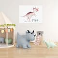 Miniatyrbild 2 av 6: Relaxdays djurhoppare med luftpump, i form av en triceratops, max last 50 kg, utan BPA, för barn, grå