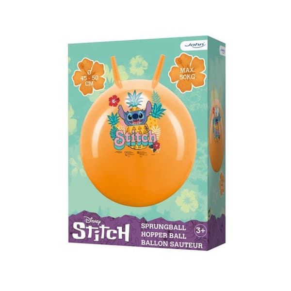 Hoppball - hoppstav John - 59528 - Disney Stitch Lilo Hoppball, Orange Nacré, 50 cm