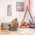 Miniatyrbild 2 av 6: Relaxdays Djurhoppare i form av en räv, med luftpump, 3 år och uppåt, BPA-fri, uppblåsbart leksak, brun
