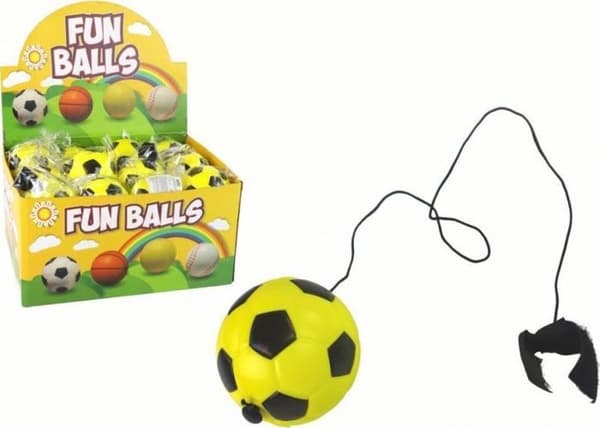Hoppa boll - hoppa pinne Leantoys - 16143 - Fotboll i PU med Jojo elastisk för att studsa 6 cm gul