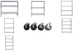 ALBA Hjulsats för MOBI multifunktionshyllor, 4 hjul Set med 4 hjul för hyllor i MOBI-serien - 1 st (MOBI4W)