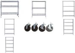 ALBA Hjulsats för MOBI multifunktionshyllor, 4 hjul Set med 4 hjul för hyllor i MOBI-serien - 1 st (MOBI4W)