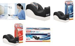 tesa bordsdispenser Easy Cut Orca + 8 rullar transparent bordsdispenser lämplig för självhäftande filmer 19 mm x 33 m, - 1 st (53916-00000-00)